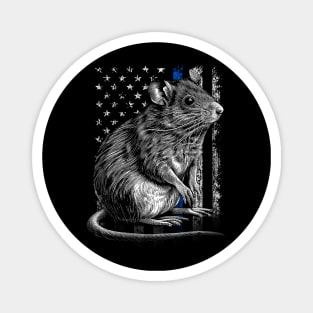 American Flag Regal Rat Majesty Tee Crowned Rodent Royalty Magnet